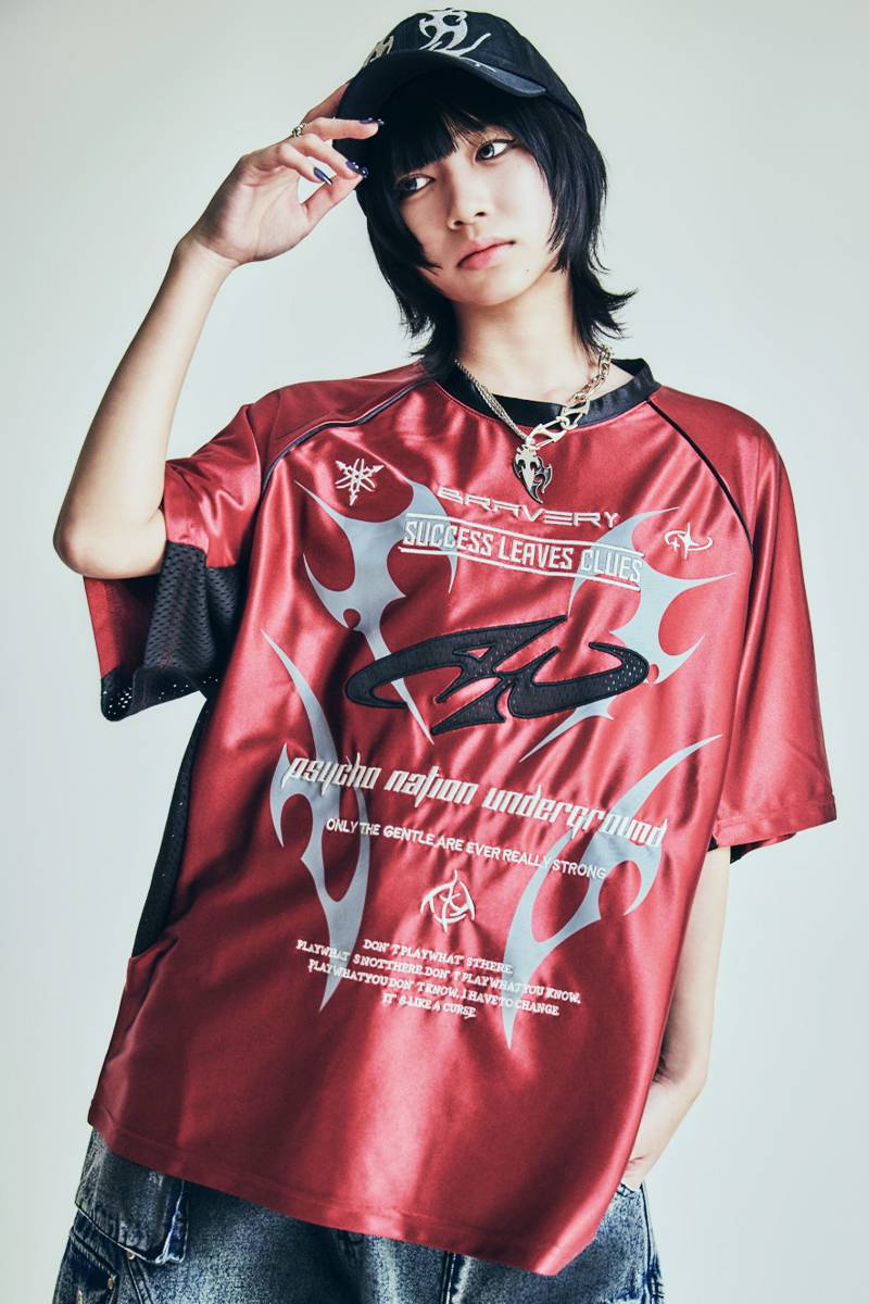 P.N UNDERGROUND (サイコ・ネーション・アンダーグラウンド) メッシュ切替 GAME TEE - Wine