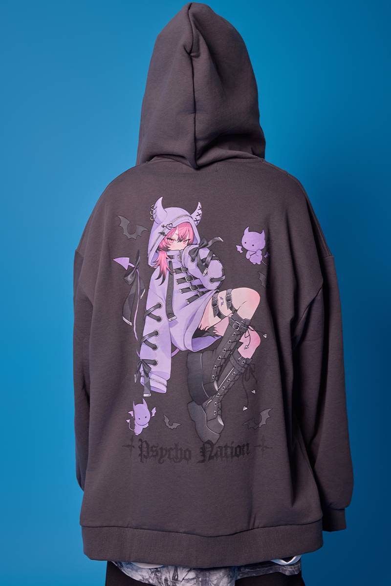 寝田ルネ×PSYCHO NATION(サイコネーション) デビルZIPパーカー 寝田ルネ×PSYCHO NATION(サイコネーション) デビルZIPパーカー