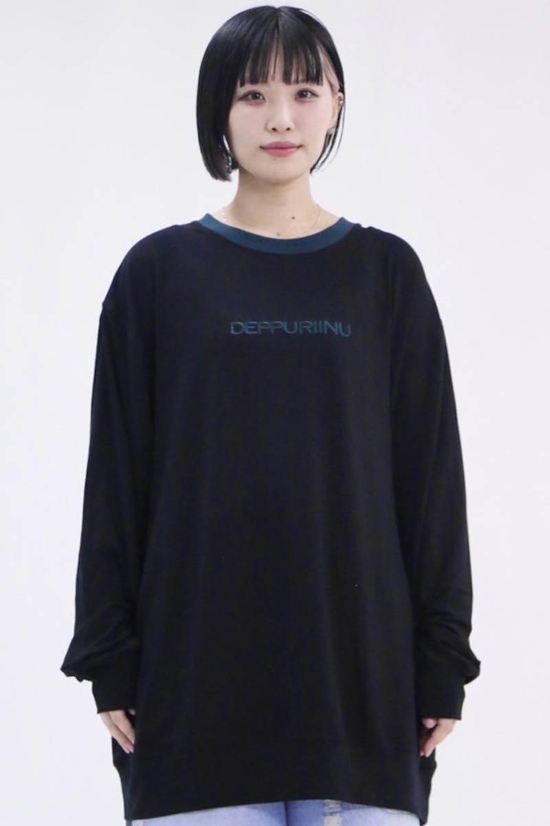neüron(にゅうろん) DEPPURIINUロングTシャツ - Black