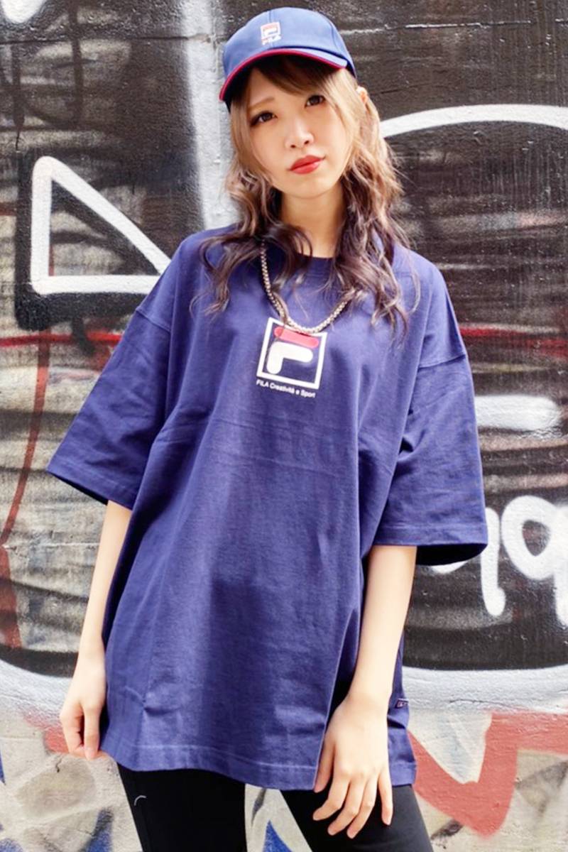FILA FFM9836 ユニセックス クルーネックシャツ NAVY