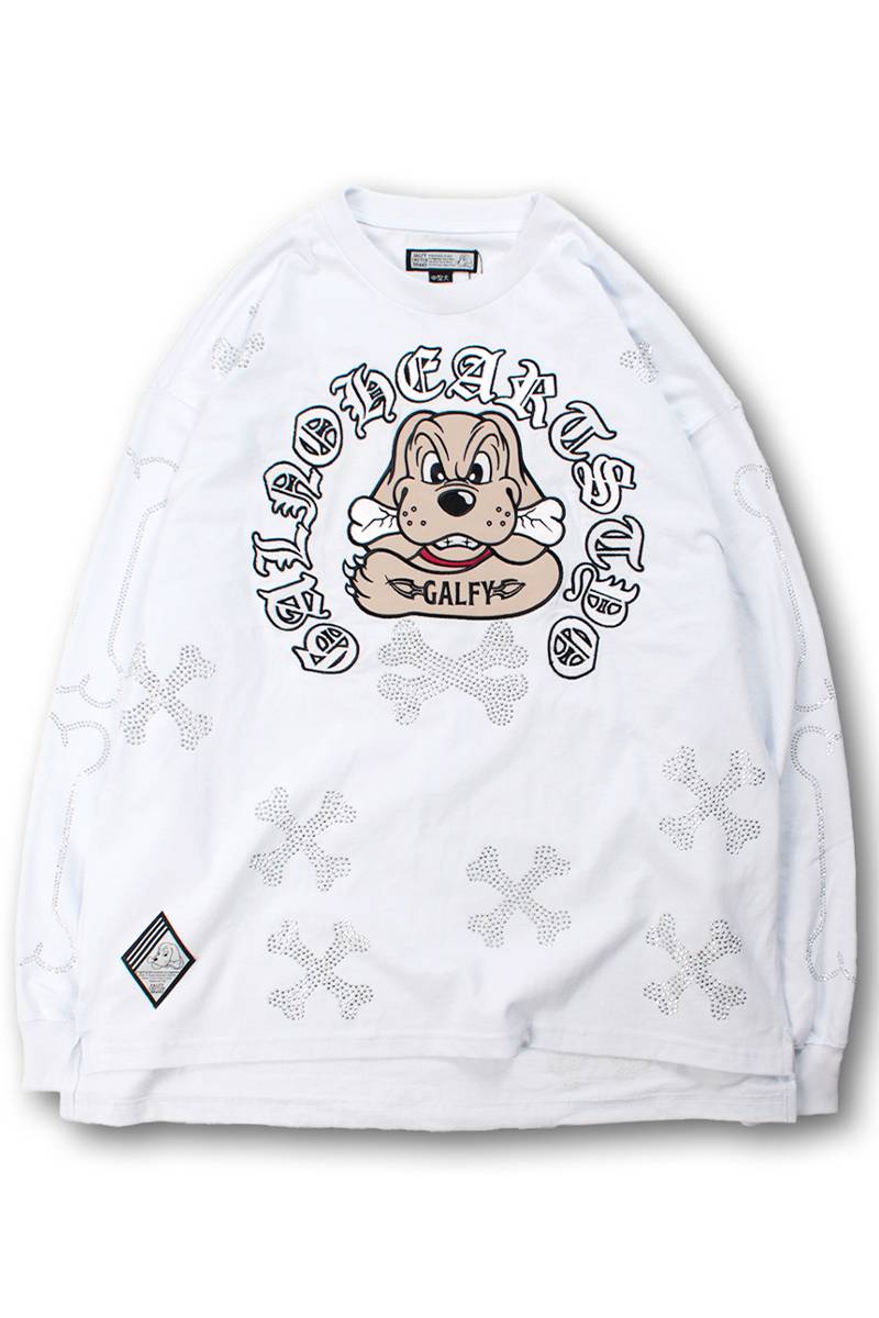 【予約商品】GALFY(ガルフィー) ピカピカ骨骨ロンT - White
