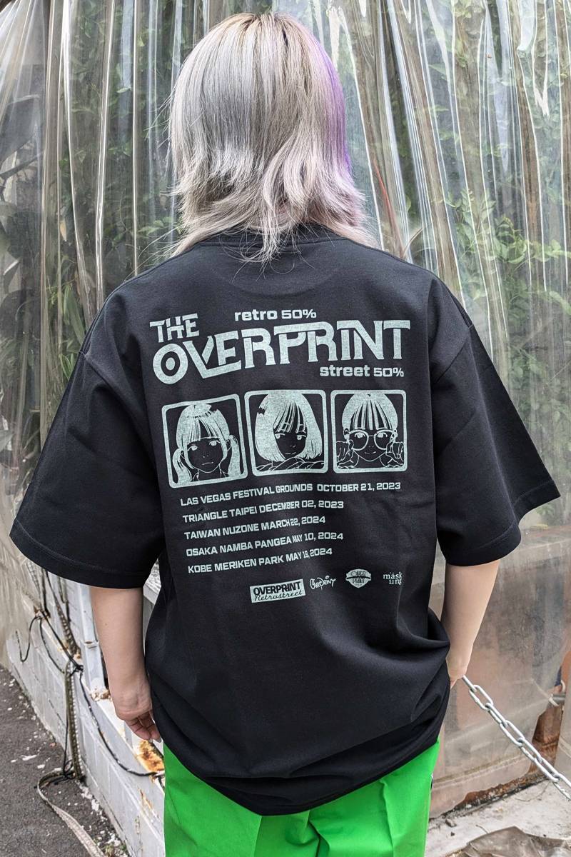 over print (オーバープリント) 3piece band Tee BLACK