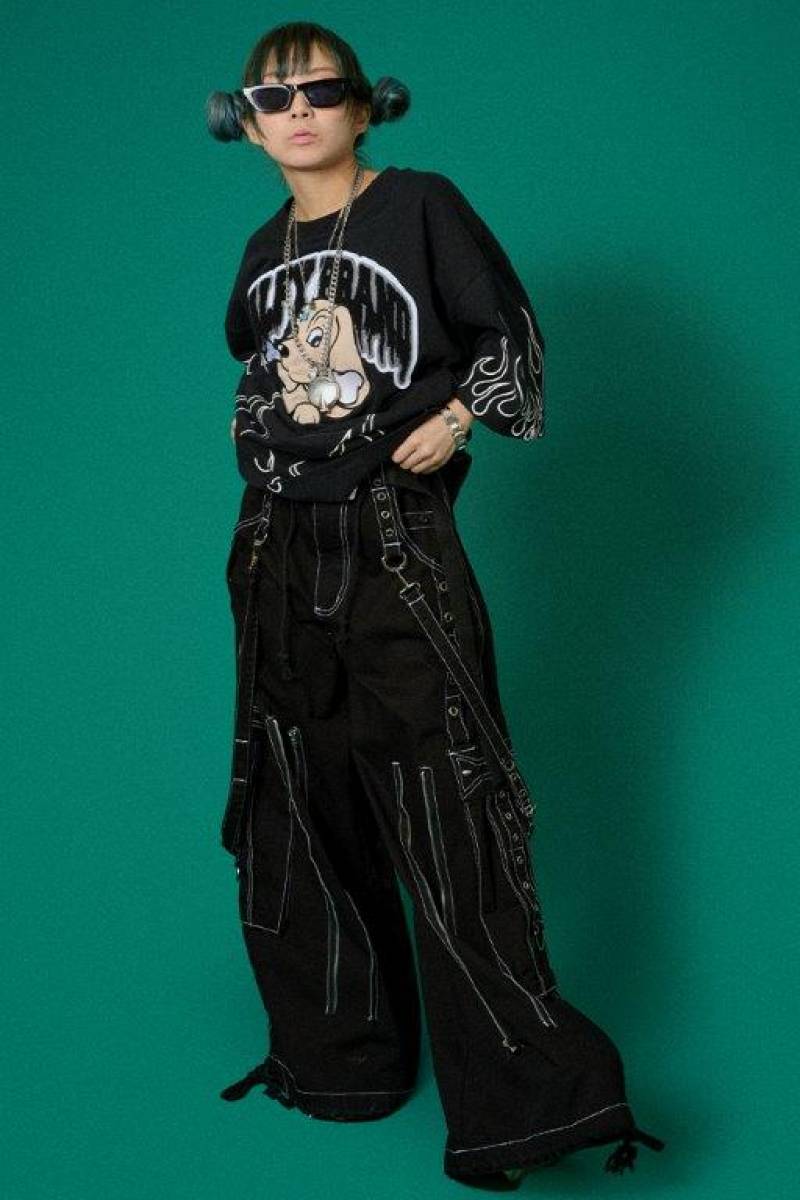 GALFY (ガルフィー) 炎上大学Tee 改 BLACK / ロックファッション GALFY (ガルフィー) 炎上大学Tee 改 BLACK / ロックファッション