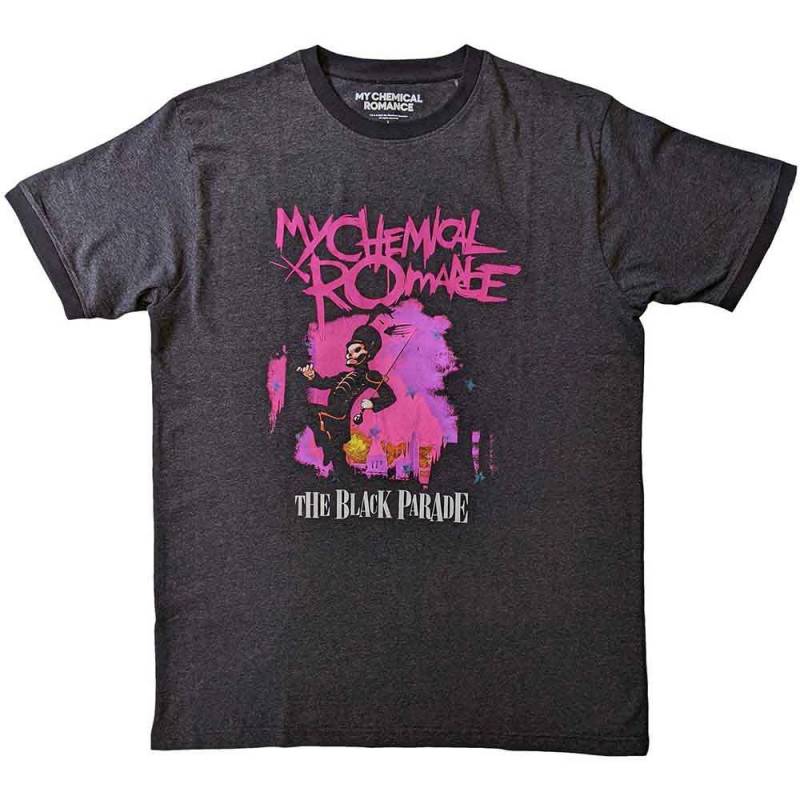【予約商品】MY CHEMICAL ROMANCE Unisex Ringer バンドTシャツ: March (Charcoal Grey)
