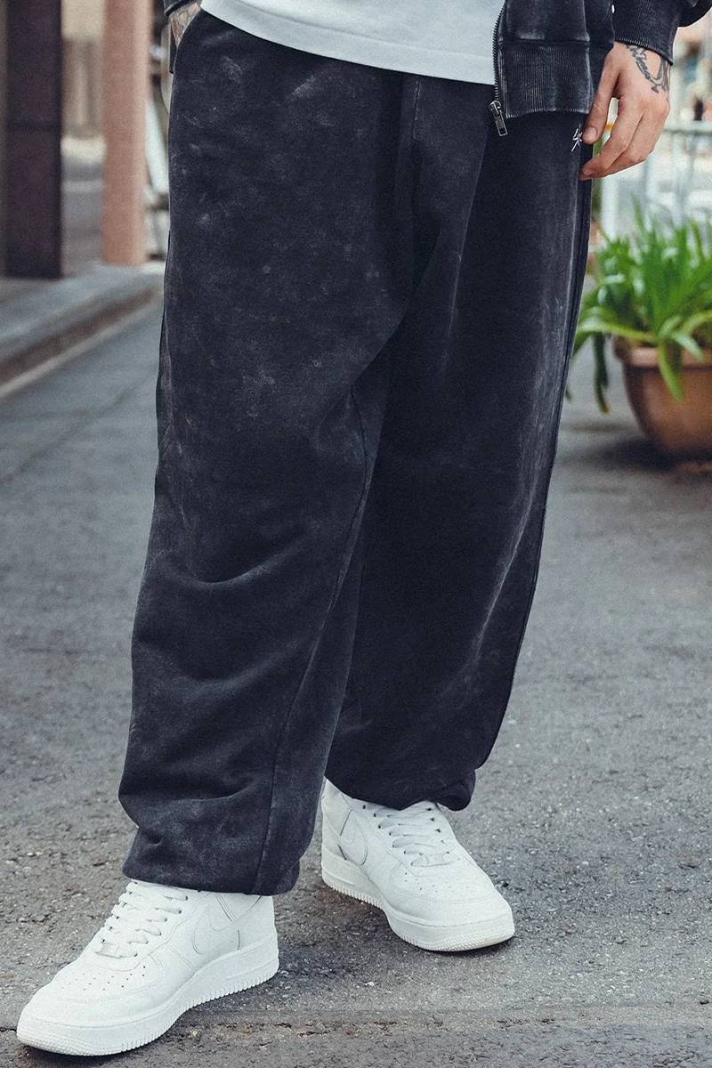 Subciety (サブサエティ) PIGMENT SWEAT PANTS-G.I SIGN- BLACK