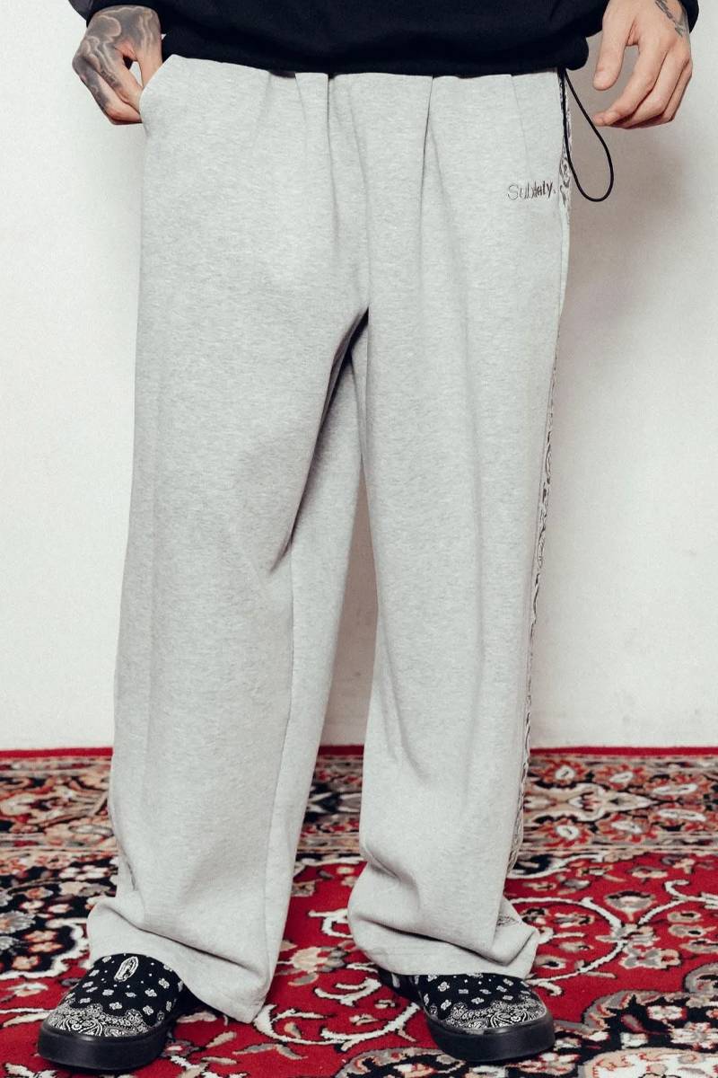Subciety (サブサエティ) Washed sweat slacks - Gray