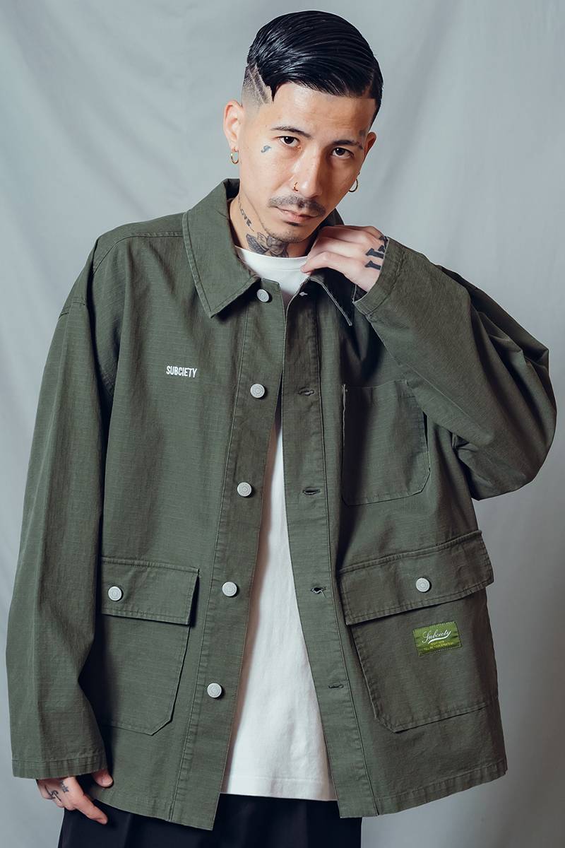 Subciety(サブサエティ) Utility shirt jacket - Olive