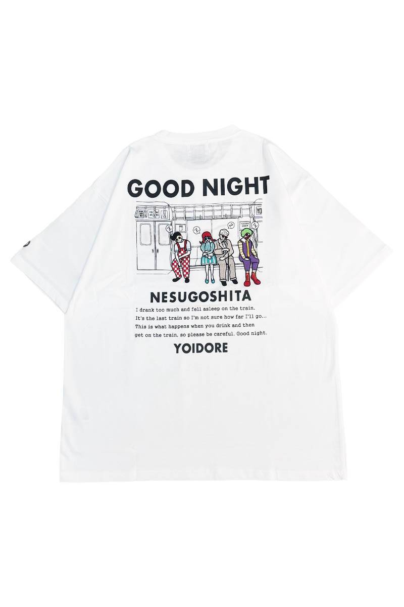 YOIDORE (ヨイドレ) 電車寝過ごしたTee - White