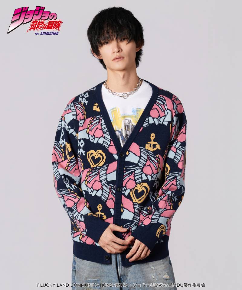 【予約商品】ジョジョの奇妙な冒険xglamb(グラム) Crazy Diamond Cardigan - Navy