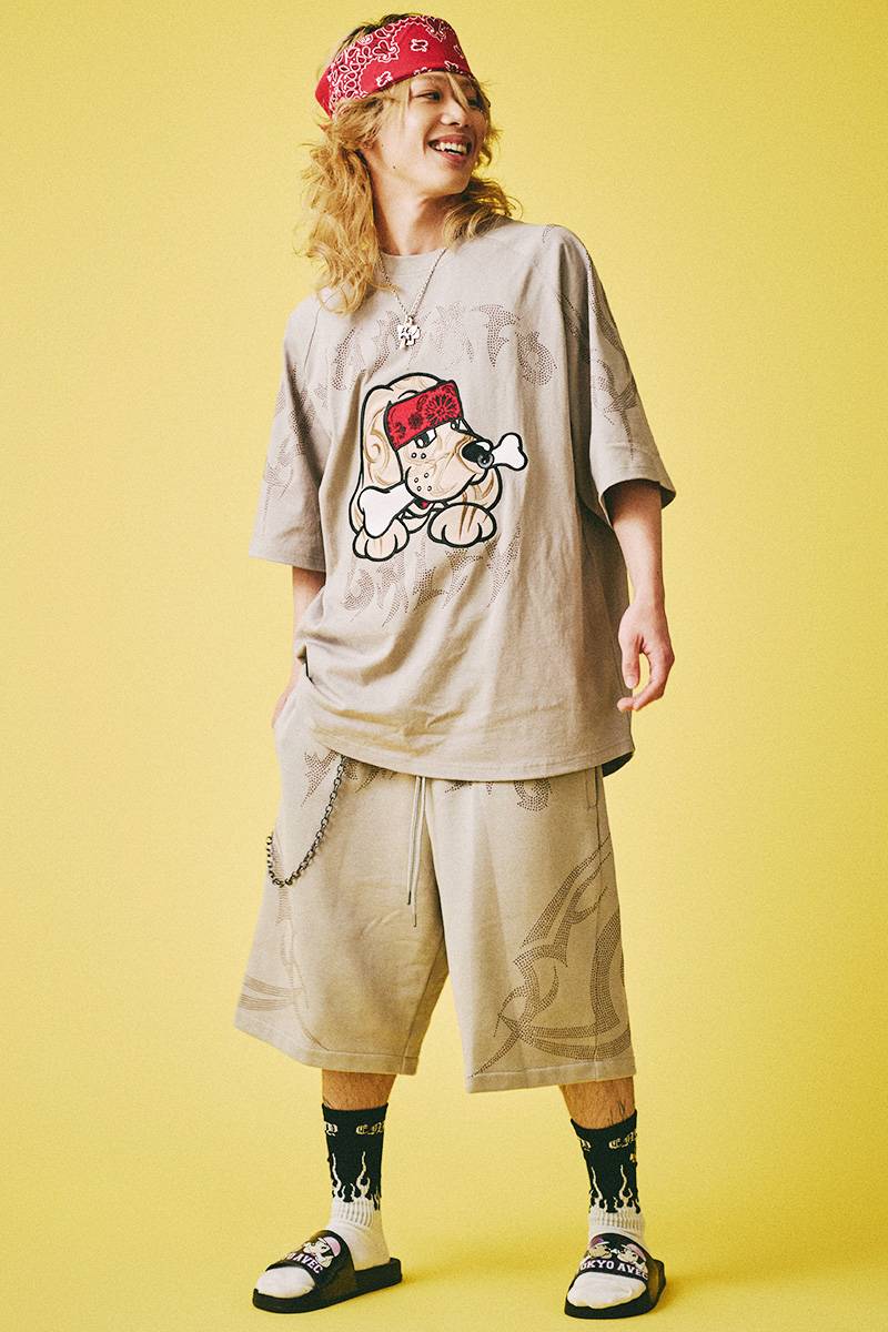 予約商品】GALFY (ガルフィー) ピカピカ族Tシャツ - Greige / ロック