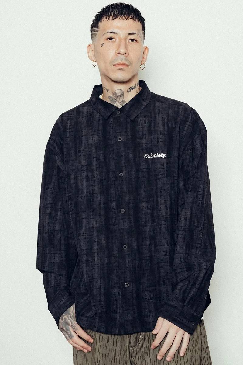 Subciety (サブサエティ) Blurred shirt - Black