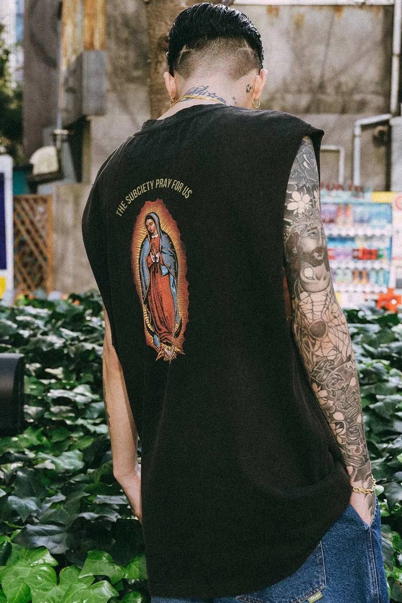 Subciety(サブサエティ) Cut off tank top - Black