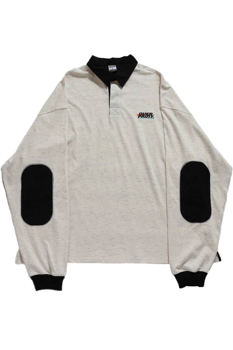 over print (オーバープリント)  BIG Rugby Shirts PLANE - White