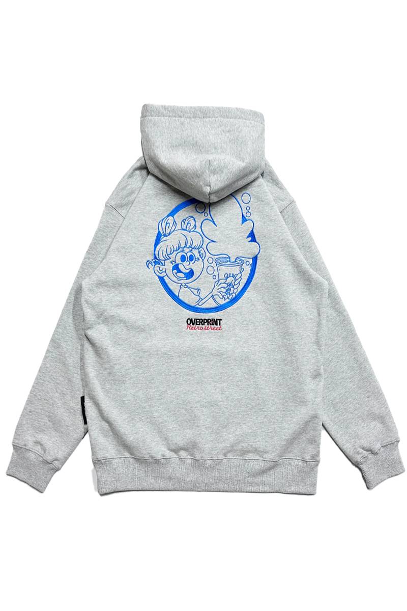 over print (オーバープリント) DRINK Hoodie &TOY ASH GRAY