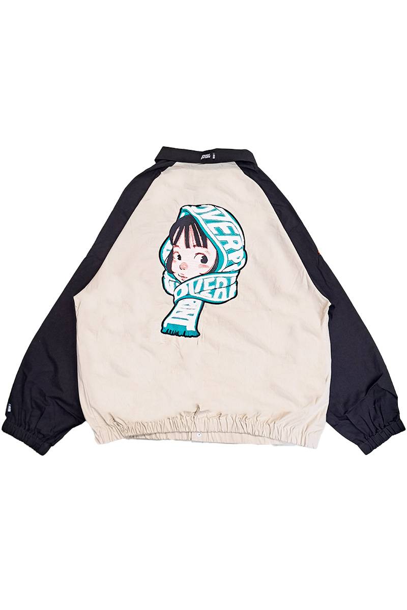 over print (オーバープリント) SCARF COACH JACKET - Black