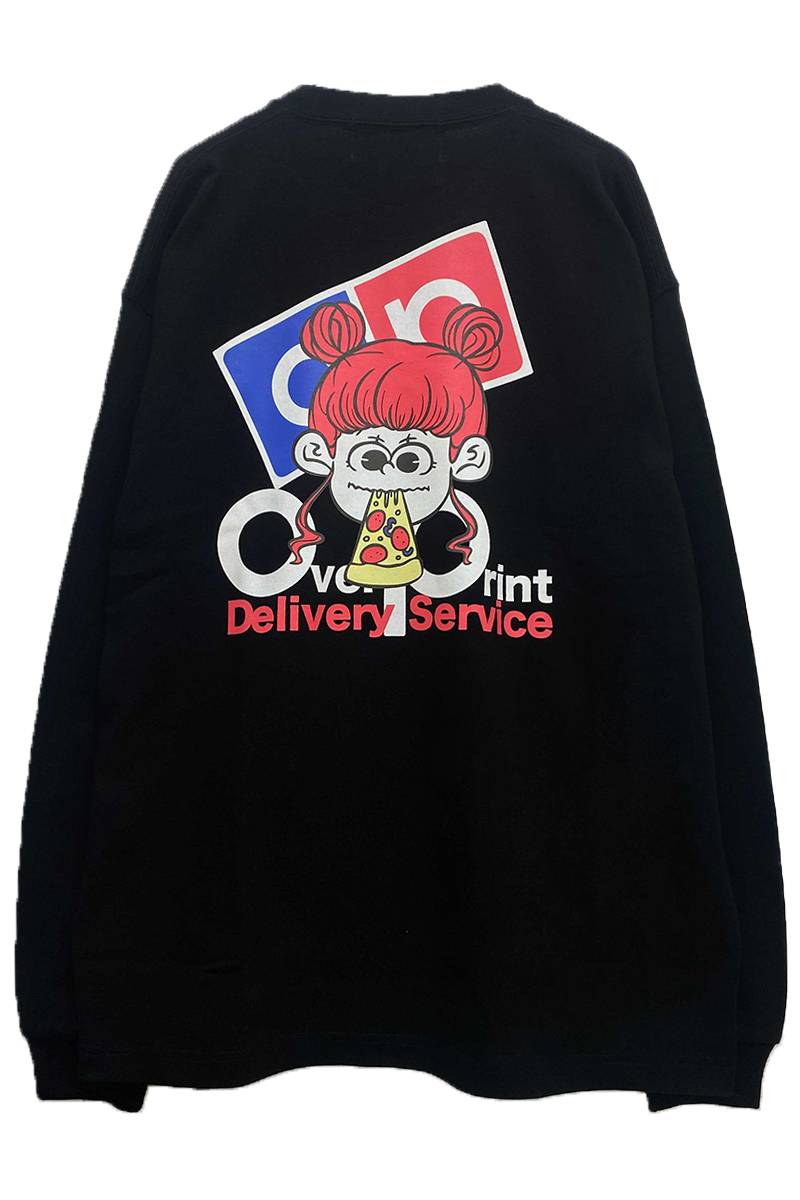 over print(オーバープリント) Delivery Heavy LS Tee black