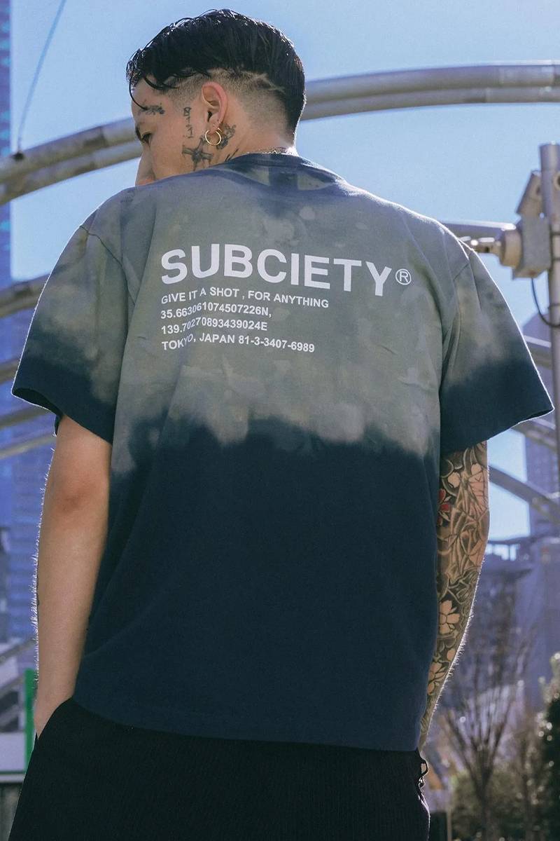 Subciety (サブサエティ) Faded tee - Navy