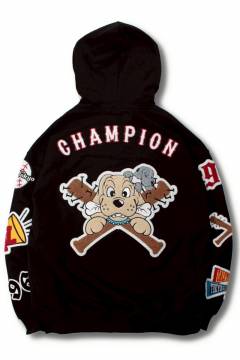 【予約商品】GALFY(ガルフィー)復活わんわん大学パーカー - Black
