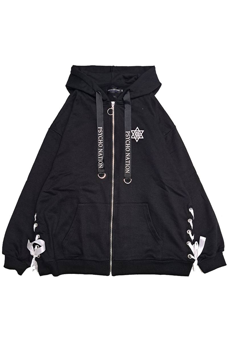 寝田ルネ×PSYCHO NATION (サイコネーション) 巫女ZIPパーカー