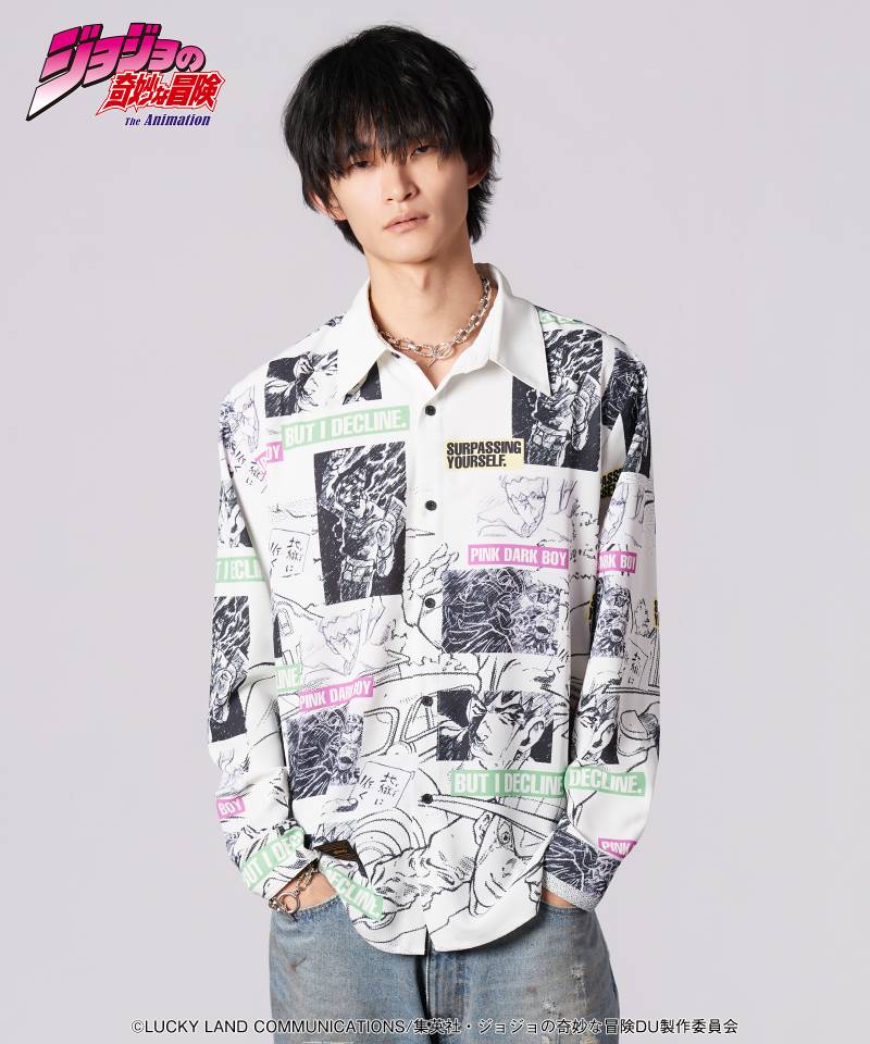 【予約商品】ジョジョの奇妙な冒険xglamb(グラム) Rohan Kishibe Shirt - White