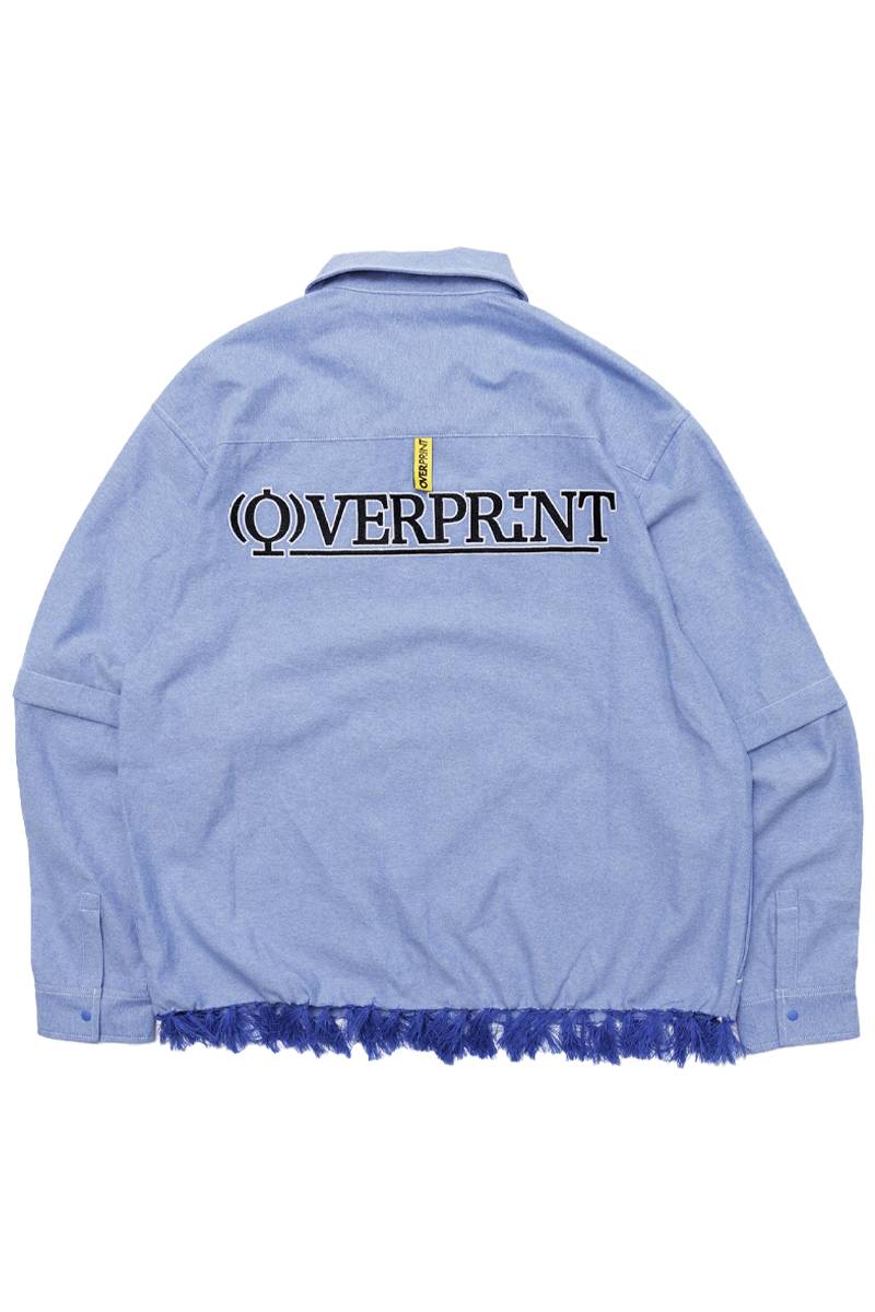 over print (オーバープリント) OX ARM ZIP SHIRTS - Blue