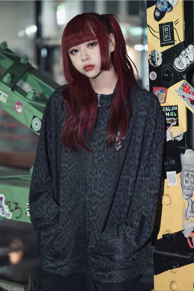 gibous(ギボス) snake cross leopard jacket