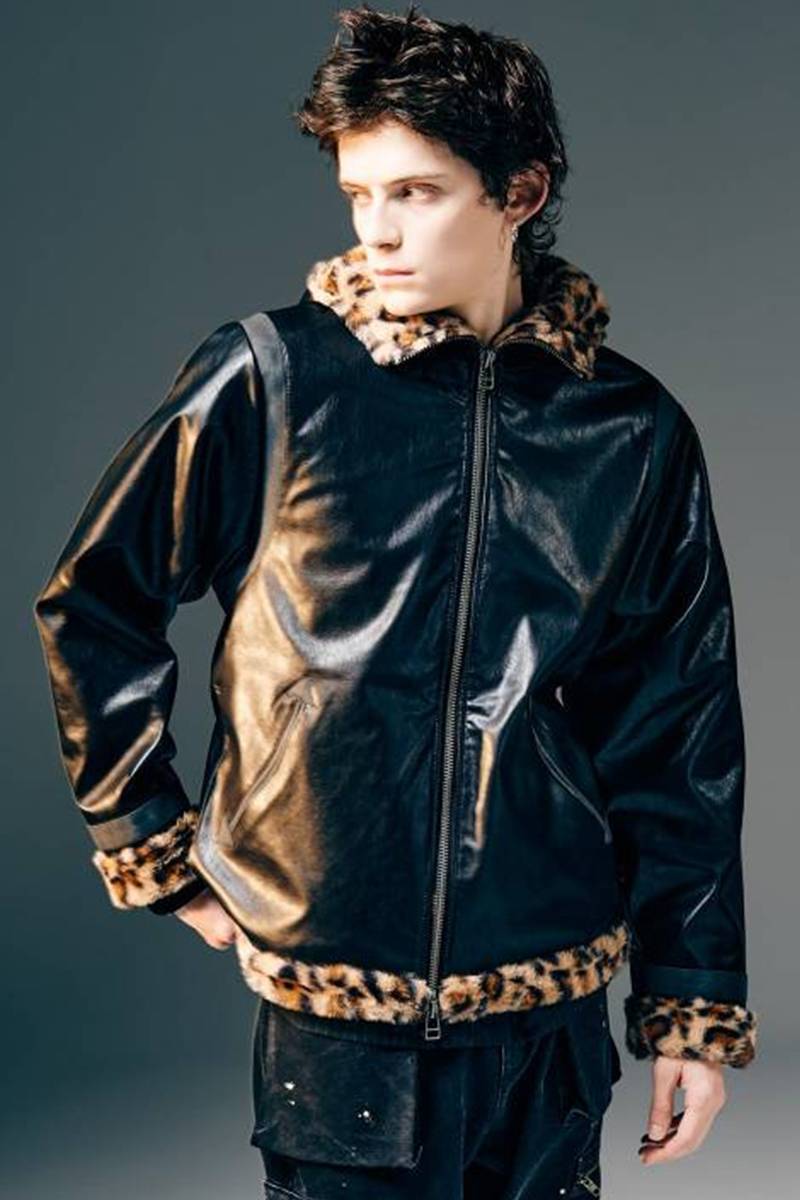 【予約商品】glamb(グラム)Synth Mouton Hooded Jacket / シンセムートンフーデッドジャケット - Black