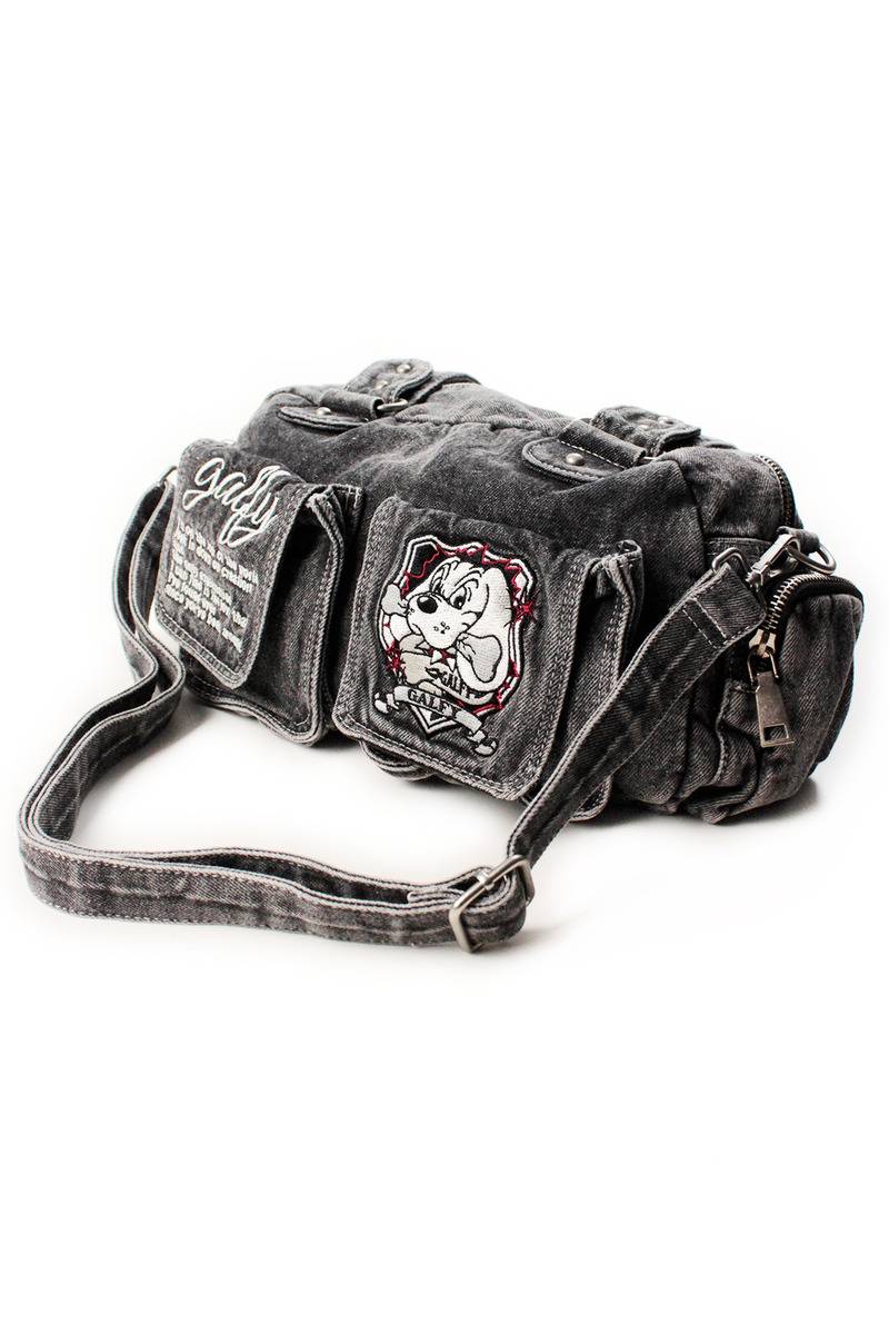 【予約商品】GALFY（ガルフィー）デニデニエンブレム2WAYボストン - BLACK