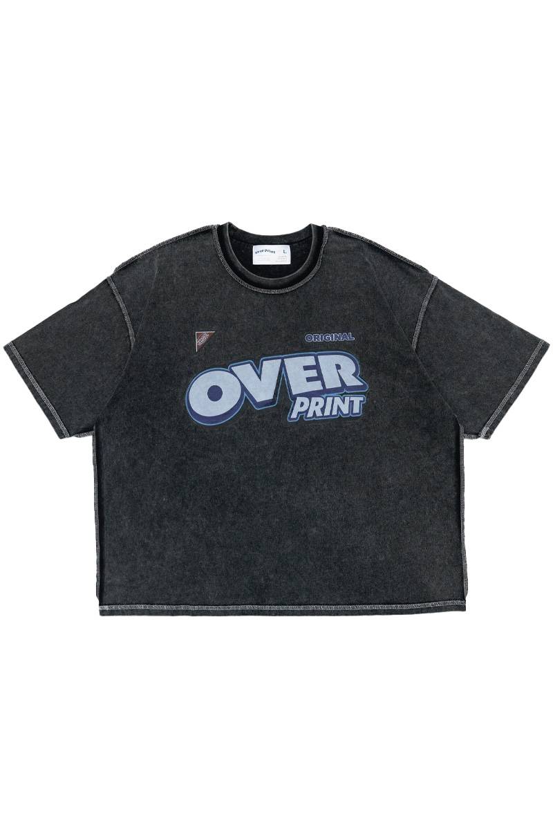 over print (オーバー・プリント) pigment bittersweet cotton Tee - Plane