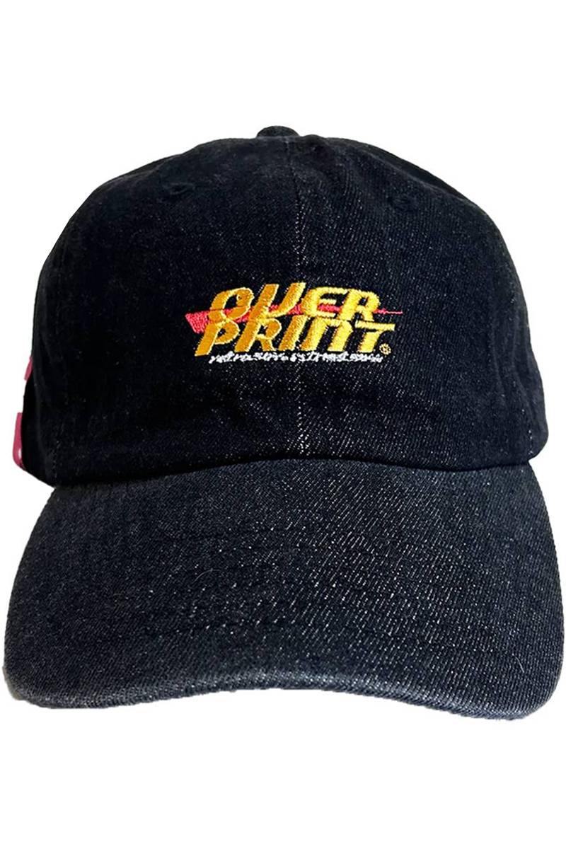 over print (オーバープリント) DENIM CAP black