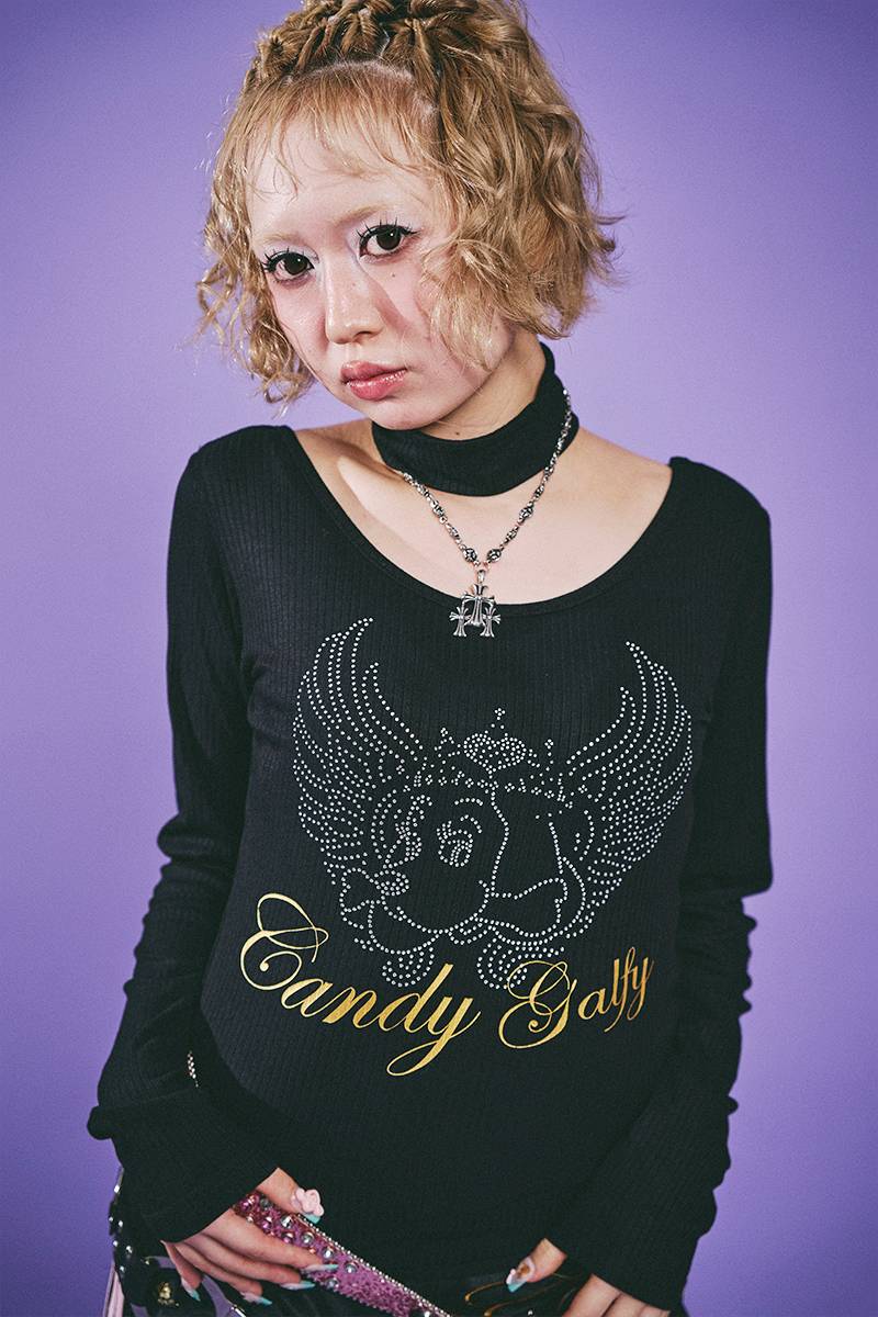 【予約商品】GALFY（ガルフィー）キラキラQUEEN TEE - BLACK