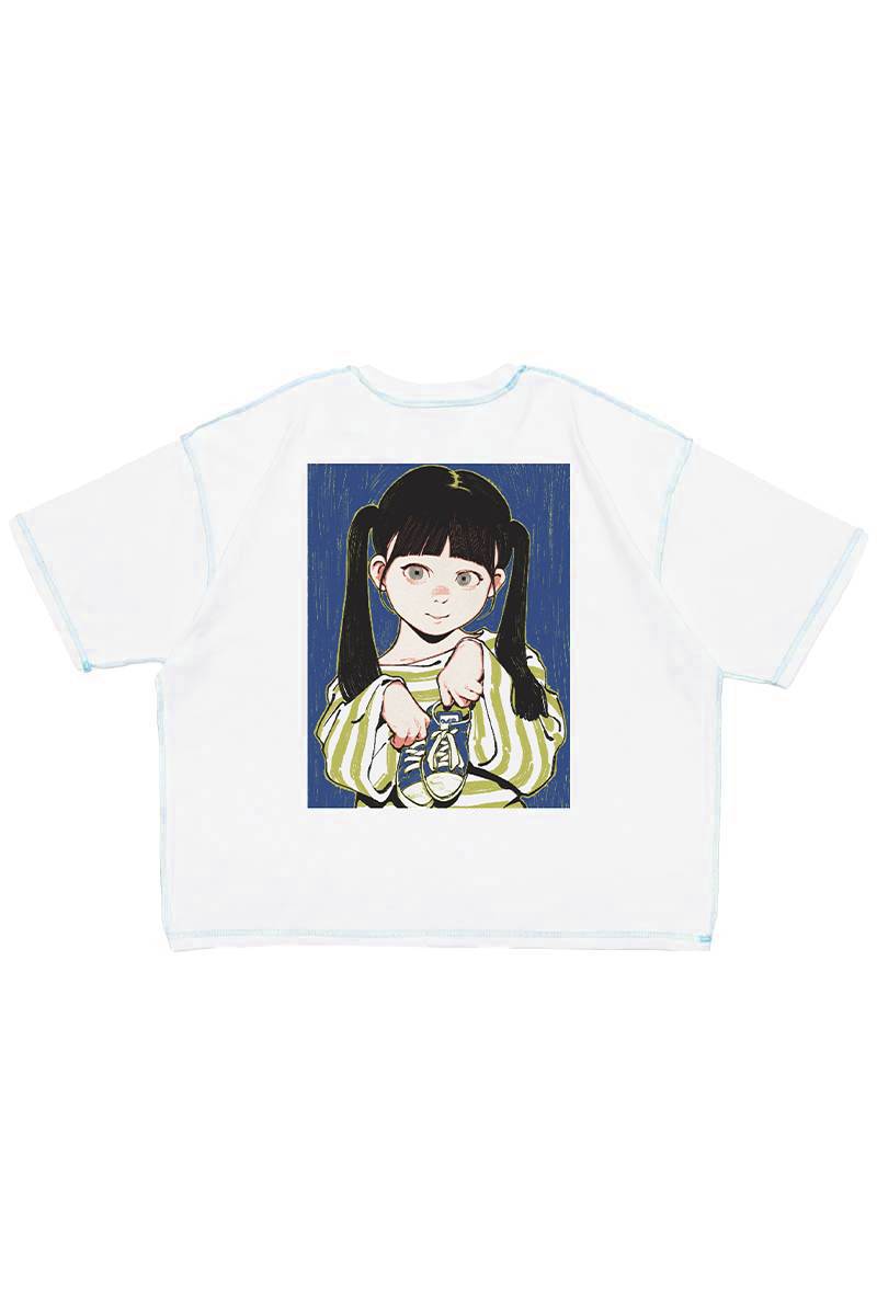 【お問い合わせ商品】over print POP ART Tee Ver:25 GLOW IN THE DARK - White
