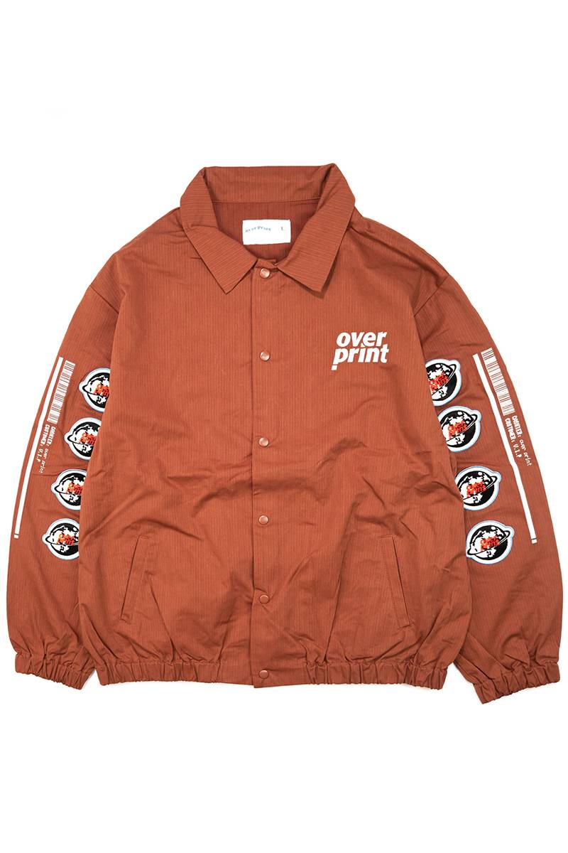 over print (オーバープリント) fuckin shit coach jacket