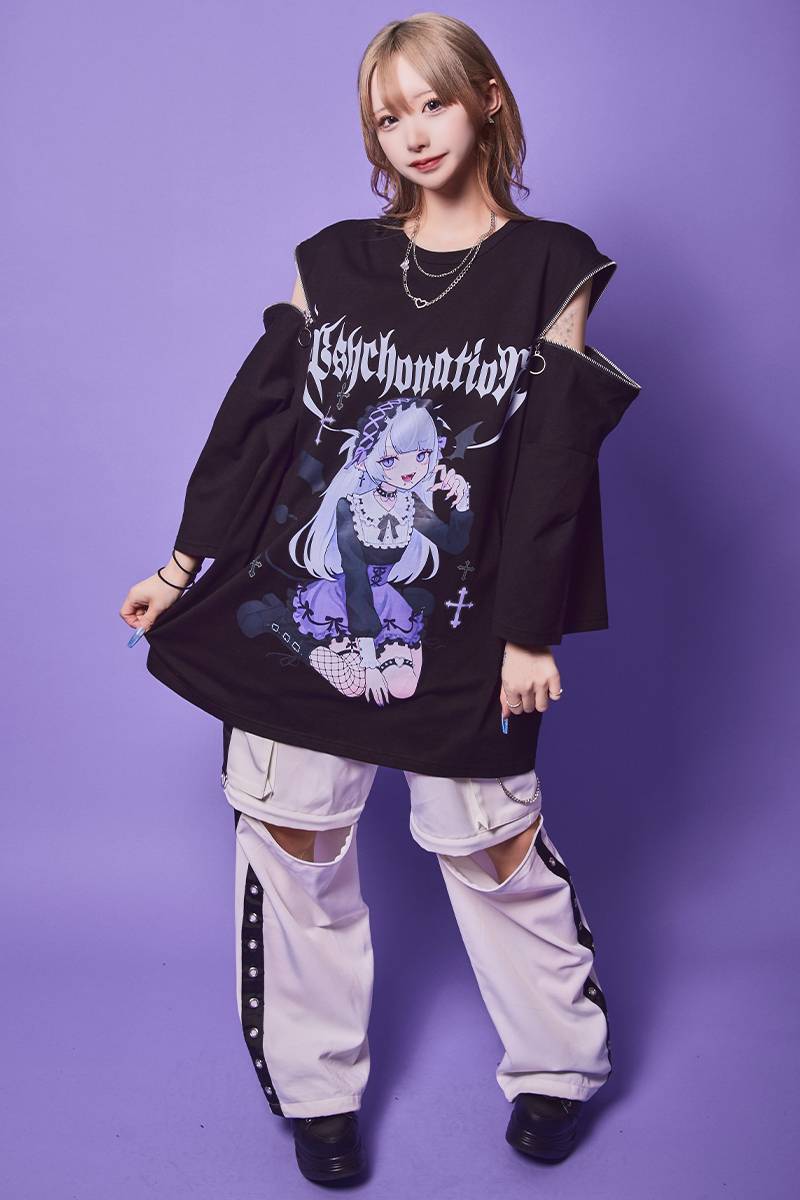 寝田ルネ×PSYCHO NATION(サイコネーション) デビルTEE BLACK