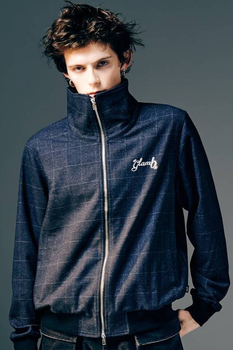【予約商品】glamb(グラム)High Neck Track Jacket / ハイネックトラックジャケット - Navy