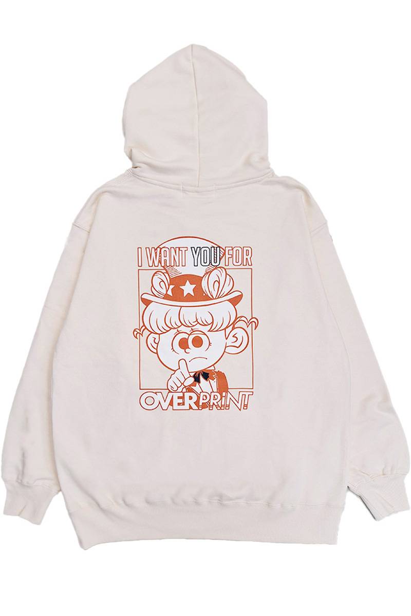 over print (オーバープリント) Uncle Sam Hoodie - Natural