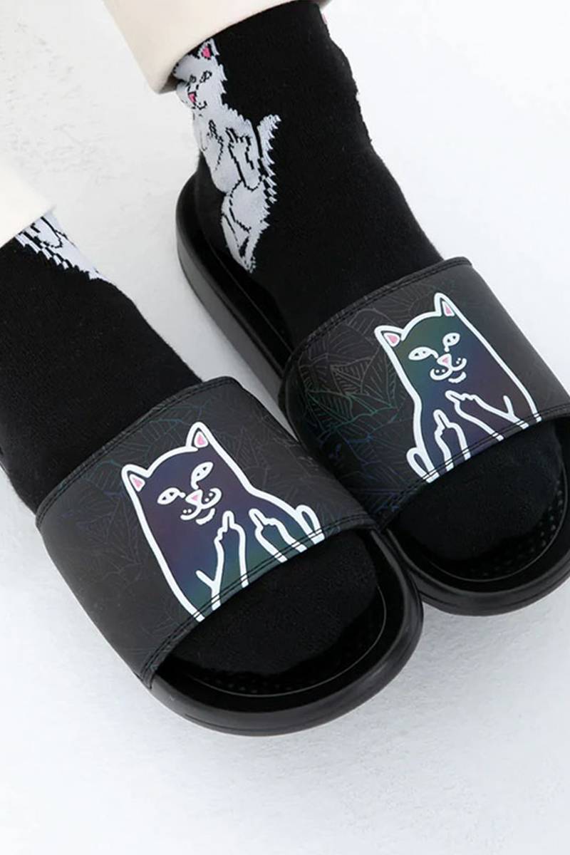 RIPNDIP (リップンディップ) Lord Jermal Leaf Camo Slides (3M Iridescent)
