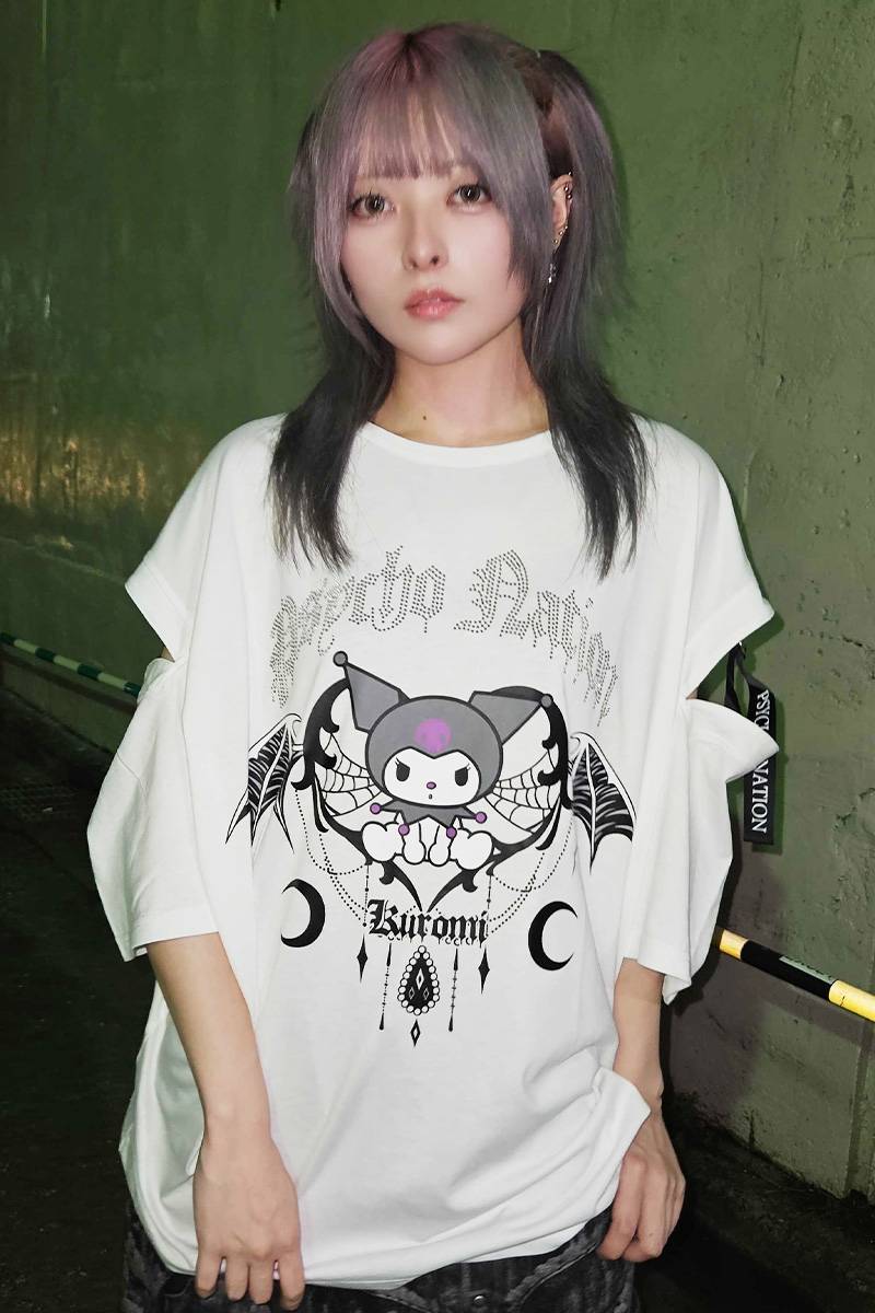クロミ×PSYCHO NATION(サイコ・ネーション) デビル・ストーンTEE - White