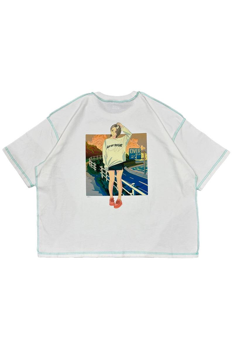 over print (オーバー・プリント) sunset Tee - White