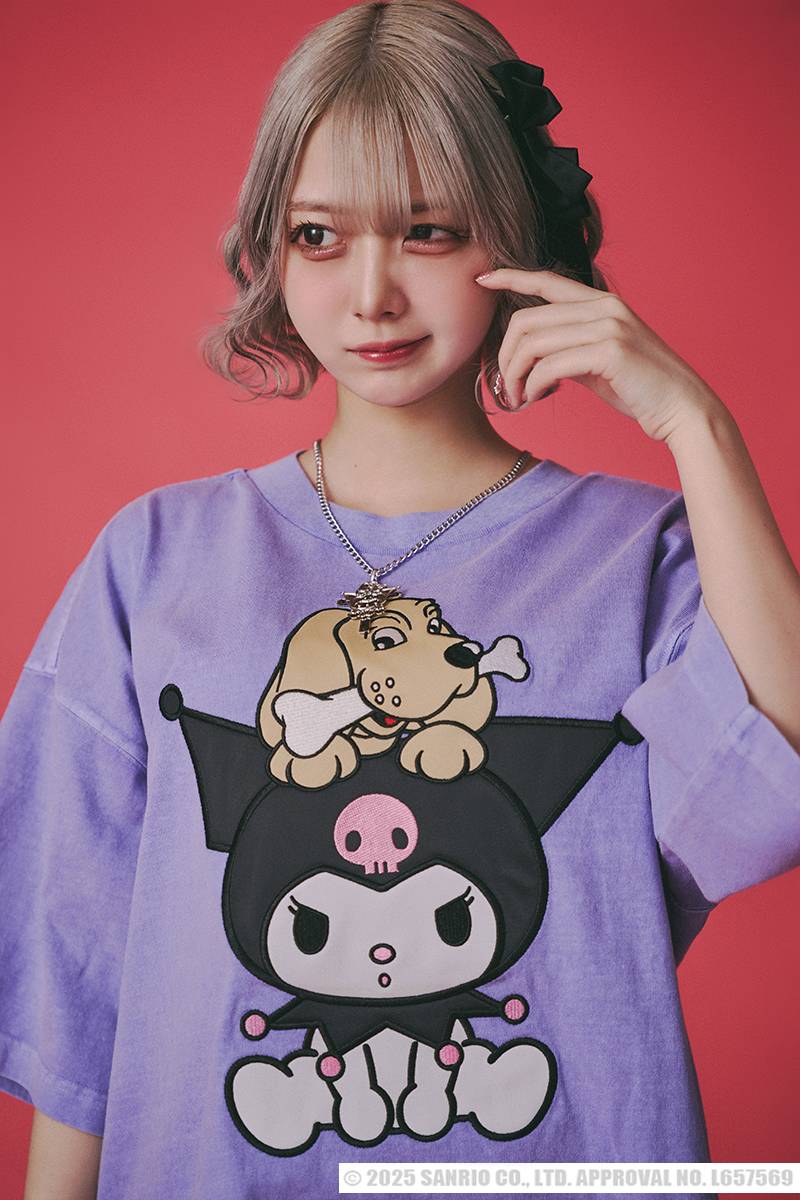 クロミ×GALFY(ガルフィー) クロミちゃんとGALFYの半袖TEE - Ink.Purple