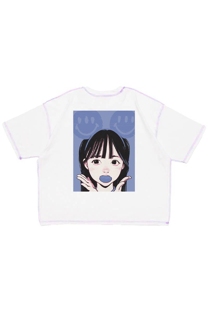 【お問い合わせ商品】over print POP ART Tee Ver:24 GLOW IN THE DARK - White