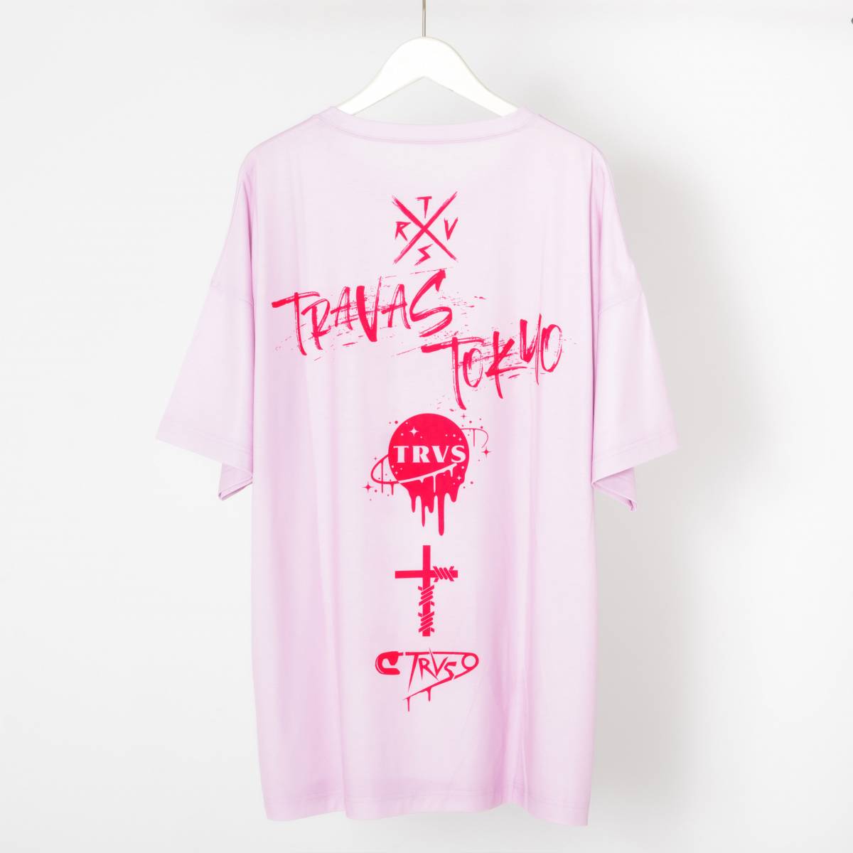 TRAVAS TOKYO Bright furry bearビッグTシャツ Pink / ロック