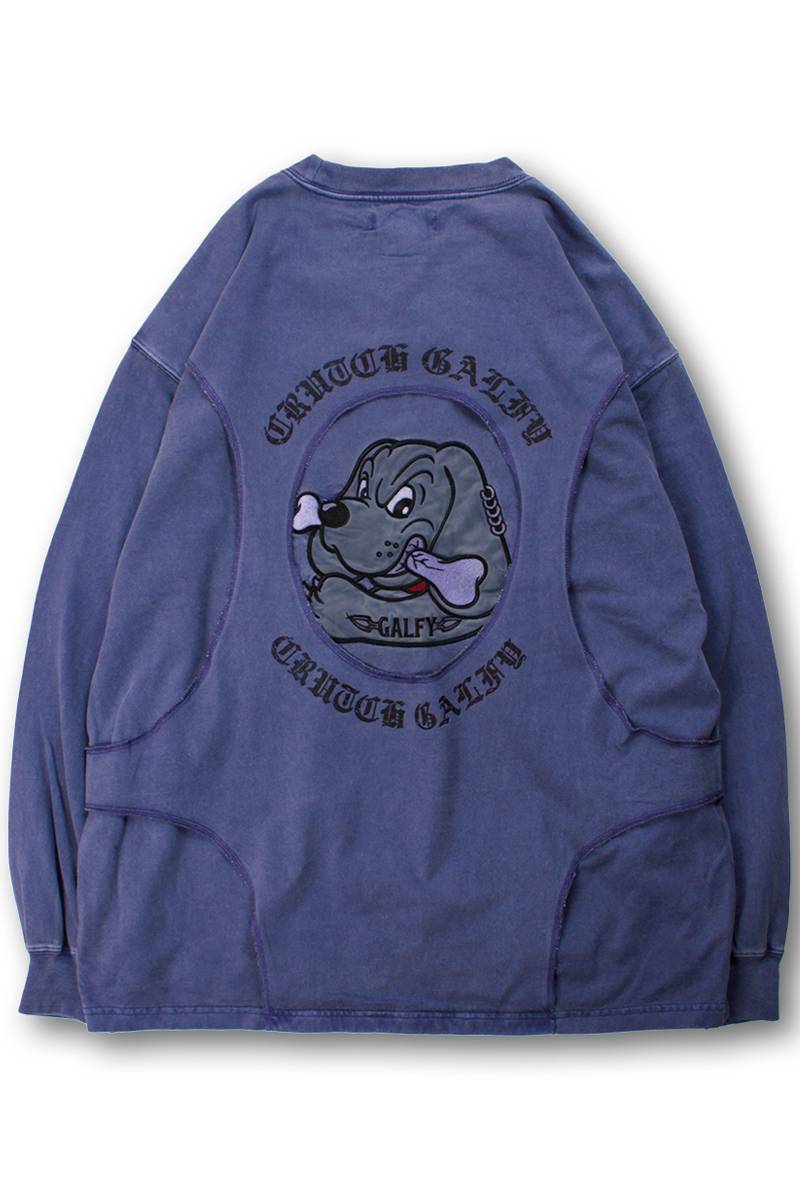 【予約商品】GALFY(ガルフィー) 穴の向こうにわんちゃんロンTee - Purple