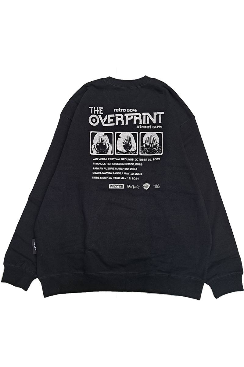 over print (オーバープリント) 3piece band BOX LOGO sweatshirts - Black