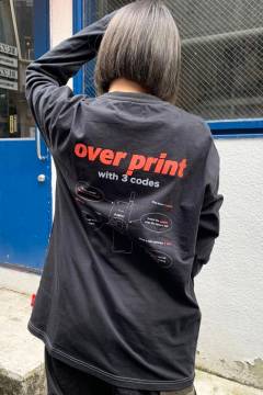 over print (オーバープリント) 3codes LS Tee (black)