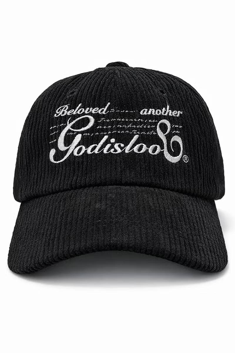 【予約商品】A Good Bad Influence(ア・グッド・バッド・インフルエンス)GOD IS LOVE corduroy CAP - Black