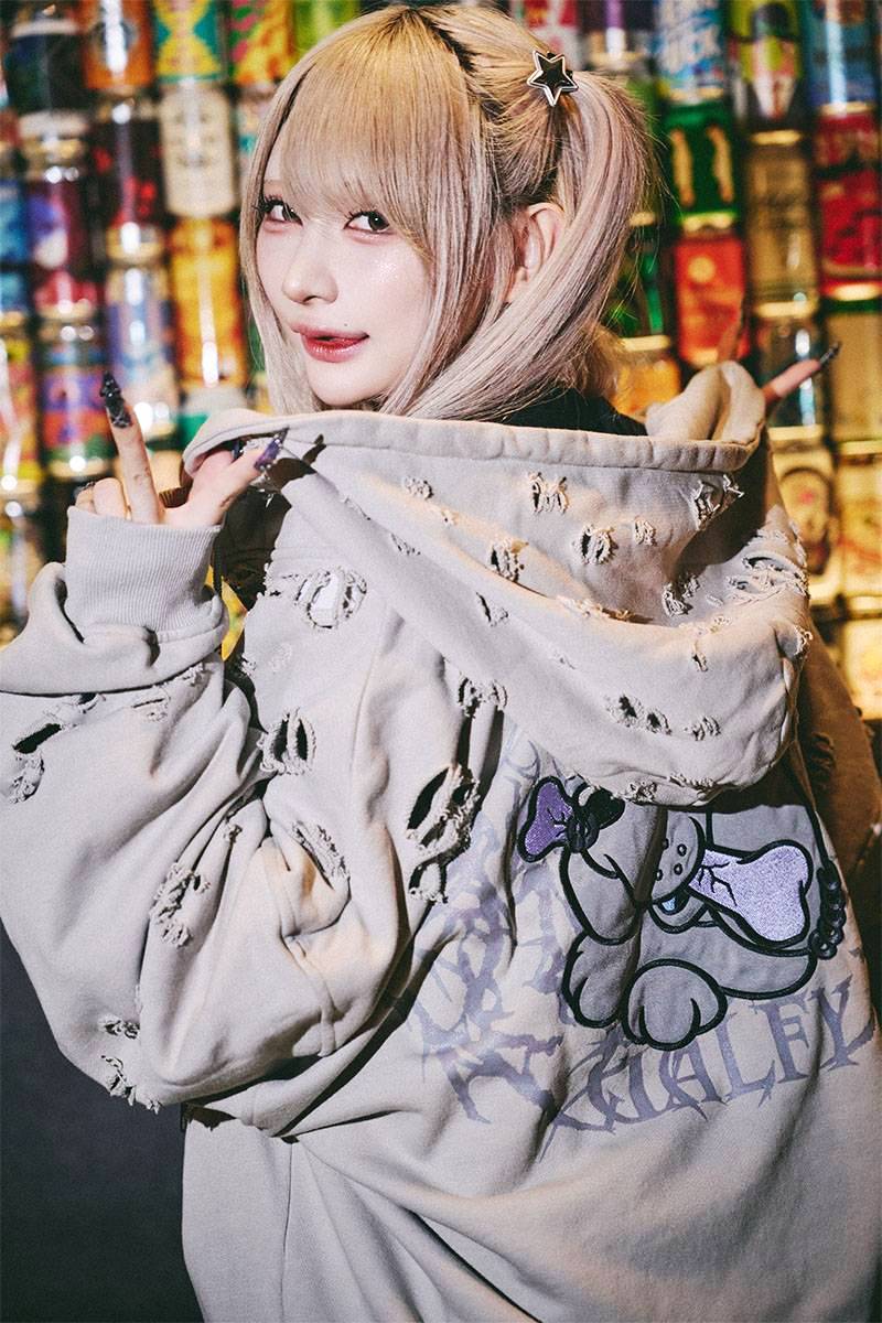 【予約商品】GALFY（ガルフィー）大ダメージパーカー - ASH