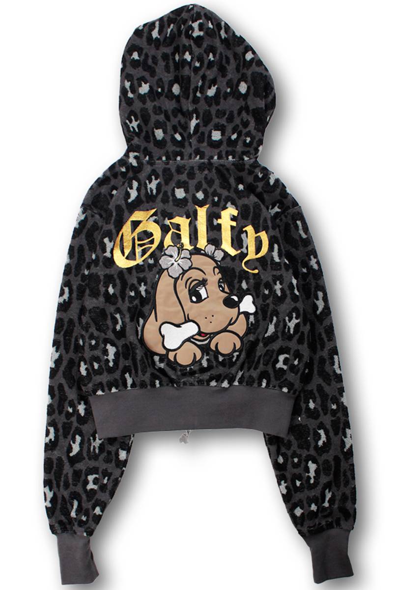 【予約商品】GALFY(ガルフィー) フユGAL 豹パーカー - Black Leopard