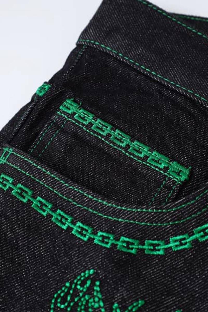 SUPPLIER (サプライヤー) FIRE PATTERN STITCH LOGO DENIM BLACK