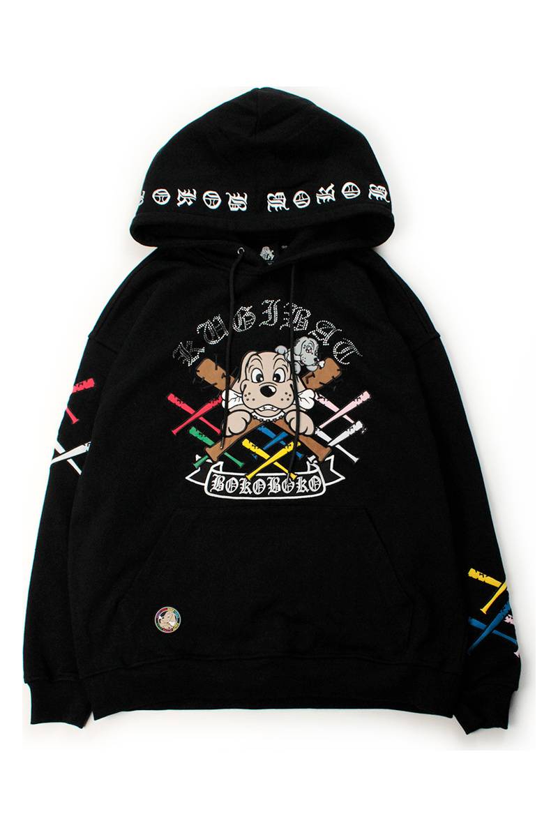 【予約商品】GALFY（ガルフィー）釘バットHEARTSパーカー - BLACK